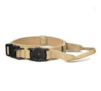 Grand collier pour chien avec support Air Tag, collier Air Tag avec poignée de freinage gros plan pour bergers allemands, labrador, rottweilers, triple anti-rupture, nylon, 30 à 62 cm (brun clair
