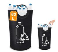 Grand conteneur de collecte de bouteilles consignées 82 l - Pliable - Avec poignées Softgrip en aluminium - Pour la cuisine et le stockage