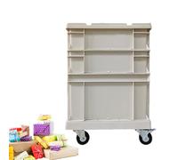 Grand conteneur roulant pour rangement style industriel empilable | Conteneur roulant pour rangement et pot de fleurs pour outils, vêtements, jouets, maison et extérieur