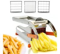 Grand Coupe-Frites en Acier Inoxydable ICO Avec 3 Lames Inox | Coupe Nette et sans Effort des Pommes de Terre Entières Grâce à 3 Lames Inox Haute Précision et Base Ventouse Ultra-Stable