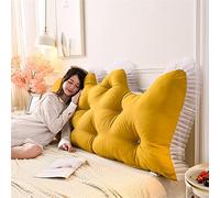 Grand Coussin Arrière Pour Le Lit,Coussin D'oreiller Lecture Tête De Coussin Housse Amovible Convient Pour Regarder La Télévision, Salle De Jeux, Canapé,Jaune,70"/180cm