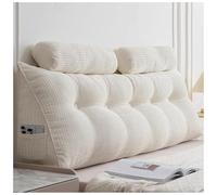Grand Coussin Cale Triangulaire pour Tête de Lit, Coussin de Lecture Compensé avec Tour de Cou Amovible, Oreiller Support Lombaire Ergonomique Oreiller Dossier pour Chambre Jour A, 100*50*20cm