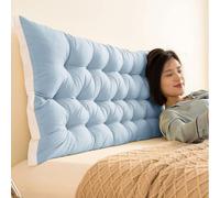 Grand coussin confortable pour tête de lit avec attaches pour lit simple et double 200 x 51 cm, parfait pour une relaxation ultime