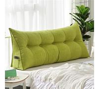 Grand coussin d'angle vert pour soutien, coussin triangulaire pour lecture, coussin de dossier, soutien lombaire, coussin pour tête de lit, coussin confortable pour la lecture et la relaxation - 100 x