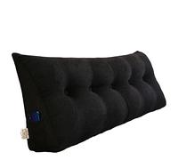 Grand coussin de lecture double avec housse amovible triangulaire pour tête de lit, coussin de dossier pour lit de jour, coussin cale, noir, 200 x 50 x 20 cm