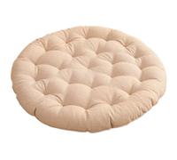 Grand Coussin De Siège Rond en Lin|Remplissage en Coton Perlé, Coussin D'assise Doux Et Confortable|Coussin De Sol De Méditation De Relaxation Toutes Saisons,Beige,100 Cm (39,3 Pouces)