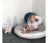 Kishome Grand Coussin de Sol Rond pour Enfants - Siège pour Salle de Jeux, Coin de Lecture, Tipi et Auvent