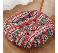 Grand Coussin De Sol Rond, Confortable Coton Et Lin Boho Méditation Tatami Coussins De Siège D'assise Pour Chambre Livre De Lecture Chambre D'enfant Balcon,G,60 * 60cm(2pcs)