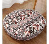 Grand Coussin De Sol Rond, Confortable Coton Et Lin Boho Méditation Tatami Coussins De Siège D'assise Pour Chambre Livre De Lecture Chambre D'enfant Balcon,D,60 * 60cm(2pcs)