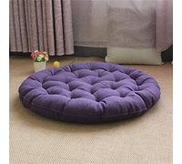 Grand coussin de sol Tatami en lin, futon rond japonais, coussin d'assise en coton épais touffeté, coussin de couleur unie, coussin de méditation pour le yoga, le balcon et l'extérieur (dimensions : 7