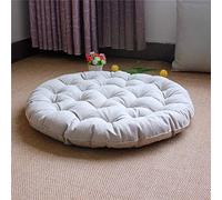 Grand coussin de sol Tatami en lin, futon rond japonais, coussin d'assise en coton épais touffeté, coussin de couleur unie, coussin de méditation pour le yoga, le balcon et l'extérieur (dimensions : 5