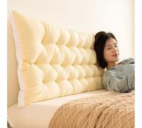 Grand coussin de tête de lit avec attaches - Coussin de dossier pour lit simple/double et canapés - Coussin de soutien long - 150 x 51 cm - Coussin confortable pour une relaxation ultime