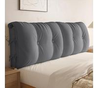 Grand Coussin De TêTe De Lit Peluche Courte, Housse De TêTe De Lit Rembourrée Coussin De Lecture, Coussin Support De Positionnement Du Dossier Avec Housse Amovible(With headboard - 210x55x12cm,Gray2)