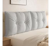 Grand Coussin De TêTe De Lit Peluche Courte, Housse De TêTe De Lit Rembourrée Coussin De Lecture, Coussin Support De Positionnement Du Dossier Avec Housse Amovible(No headboard - 150x55x12cm,Gray1)