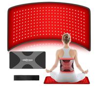 Grand coussin de thérapie par lumière rouge de 61 x 30,5 cm pour le corps, enveloppe de thérapie par la lumière infrarouge proche avec minuterie, 660 nm et 850 nm, 240 LED pour le dos et les épaules