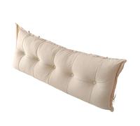 Grand coussin dossier triangulaire amovible et lavable - Coussin de lecture, coussin lombaire - Coussin cale pour tête de lit - Pour chambre à coucher, canapé (180 x 50 x 15 cm)