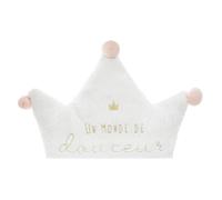 Grand coussin ""Douceur"" princesse blanc 76x60cm - Atmosphera Créateur d'intérieur