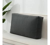 Grand coussin rectangulaire pour canapé-lit avec housse amovible pour le cou et le soutien lombaire (Noir, 60 x 40 x 15 cm) - Idéal pour confort et relaxation