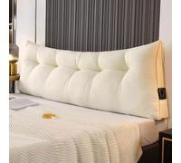 Grand coussin triangulaire pour tête de lit, coussin de lecture pour plus de confort et de soutien, dossier parfait pour s'asseoir, idéal pour lire ou travailler (1,8 m)