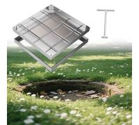 Grand couvercle carré robuste de 25,4 x 25,4 à 101,6 x 101,6 cm, cadre d'accès aux eaux usées encastré invisible avec outil de retrait pour une utilisation en extérieur - Design durable et élégant