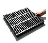 Grand Couvercle De Vidange Extérieur, Grille De Vidange De Tranchée | Plastique, canal de vidange de pont de piscine, protection de gouttière de Garage for usine et municipalité(500*400*40mm)