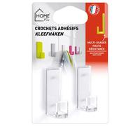 Grand crochet adhésif - cristal - lot de 2