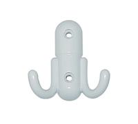 Grand crochet double zamak laqué blanc - - CR007/5S