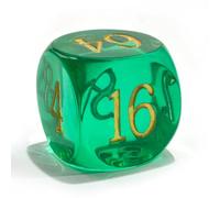 Grand cube de backgammon translucide de 30 mm, grand dé de Backgammon en chiffres de 1 3/16", vert translucide