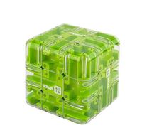 Grand Cube Labyrinthe 3D - Jouet Stimulant pour Les Cerveaux, Cube Magique 3D à Billes, Puzzle d'entraînement cérébral, Jeu éducatif et de Concentration (Green)
