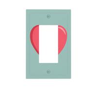 Grand cœur rose sur plaque murale pour interrupteur mural à bascule simple 1 gang décoratif pour la maison, la cuisine, la salle de bain