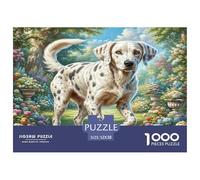 Grand Danois Lot de 1000pcs pour Adultes et Enfants Chien tacheté dans Un Champ de Fleurs Cadeau et activité Amusants pour la décoration intérieure et Murale 52x38 cm/1000pcs