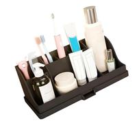 Grand de Brosse à Dents en Silicone pour Salle de Bain, avec 7 Sections et Trous de vidange pour Un Rangement soigné sur Le comptoir, ne Pas percer l ' étagère de Salle de Bain