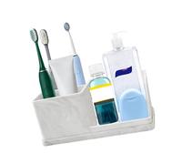 Grand de Brosse à Dents en Silicone pour Salle de Bain, avec 7 Sections et Trous de vidange pour Un Rangement soigné sur Le comptoir, de Rangement de capacité