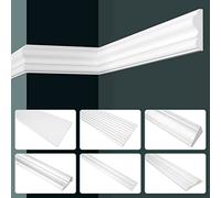 GRAND DECOR CR800 moulures murales plates modernes en mousse rigide en polyuréthane Blanc 2 m moulures murales lisses pour plafonds en stuc (2 m