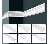 GRAND DECOR CR903 moulures murales plates en stuc Style baroque en mousse rigide en polyuréthane Blanc 2 m