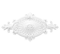 GRAND DECOR Rosace de plafond R114, 60x32cm - Rosace de plafond blanche, en mousse dure de polyuréthane, élément décoratif, stuc, décoration murale, lampe de salon polyuréthane ovale