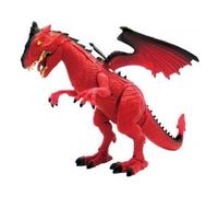 Grand Dinosaure Dragon Rouge Qui Marche Et Rugit - Dragon Articule Avec Son - Dragon Avec Ailes