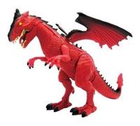 Grand Dinosaure Dragon Rouge Qui Marche Et Rugit - Dragon Articule Avec Son - Dragon Avec Ailes