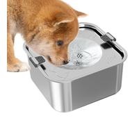 Grand distributeur d'eau pour chien - 3 L en acier inoxydable anti-goutte | Fournitures pour animaux de compagnie pour chiot, furet âgé, mangeoire lente, maison, terrasse, voiture, niche, cage