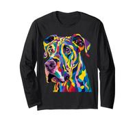 Grand Dogue géométrique Pop Art Gros Plan Portrait Visage de Chiot Manche Longue