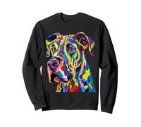 Grand Dogue géométrique Pop Art Gros Plan Portrait Visage de Chiot Sweatshirt