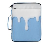Grand dossier bleu glacé 7 poches format A4 avec fermeture éclair pour fournitures de bureau
