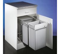 Grand Double, les Collecteurs de Déchets pour Portes Battantes, Aluminium Gris