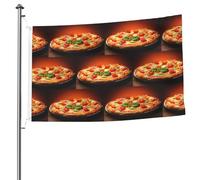 Grand drapeau à pizza double face avec œillets - 1,5 x 2,4 m - Drapeau décoratif pour patio, porche, événement de groupe.