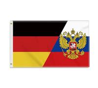 Grand drapeau allemand russe 90 × 150 cm, grande bannière d'amitié allemande russe 150D, drapeau de l'Allemagne résistant double impression latérale décor œillets en laiton grand manteau russe