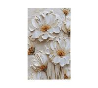 Grand drapeau botanique texturé blanc floral marguerite, 0,9 x 1,5 m, bannière de vœux avec œillets, décoration d'intérieur ou d'extérieur