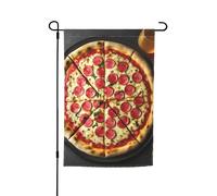 Grand drapeau de jardin à imprimé pizza pour toutes les occasions - Décoration d'extérieur pour patio
