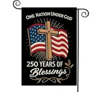 Grand drapeau de jardin américain, One Nation Under God, motif croix patriotique américaine, double face, 71 x 10 cm