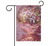 Grand drapeau de jardin en forme de boule disco en toile de jute double face 30,5 x 45,7 cm