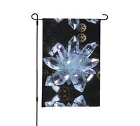 Grand drapeau de jardin imprimé flocon de neige pour l'extérieur drapeau extérieur double face avec motif imprimé complet